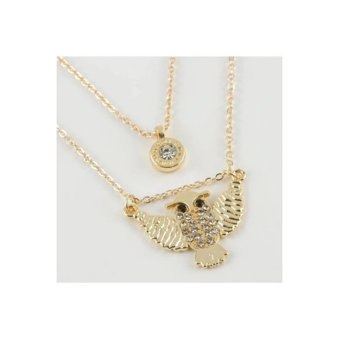 Baykuş Figürlü Yeni Sezon İkili Kolye