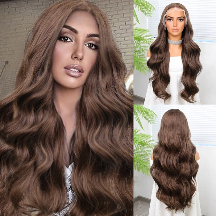 Bebek Kumralı Fiber Sentetik Geniş Dalgalı Tül Peruk