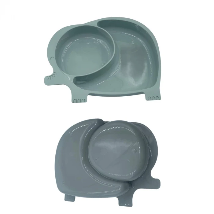 Bebek ve Çocuk için Sevimli Fil Model Desenli Yemek Bebek Mama Kabı Bölmeli Tabak (K95)