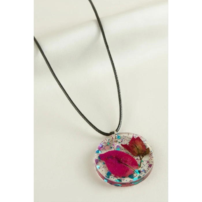 Begonvil Çiçeği Epoksi Kolye