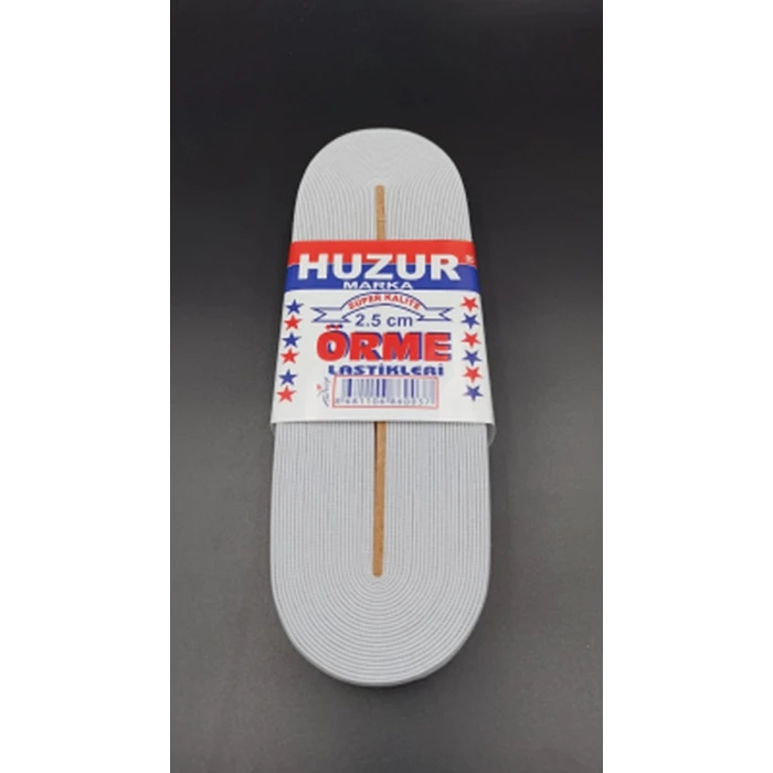 Beyaz - 2.5cm Paça Lastik Geniş 10mt.