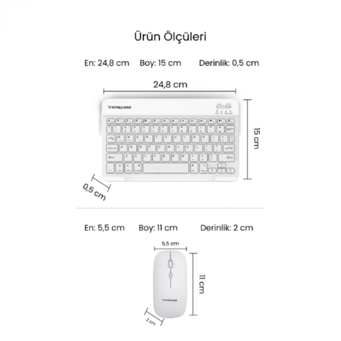 Beyaz Kablosuz Klavye Ve Mouse Seti