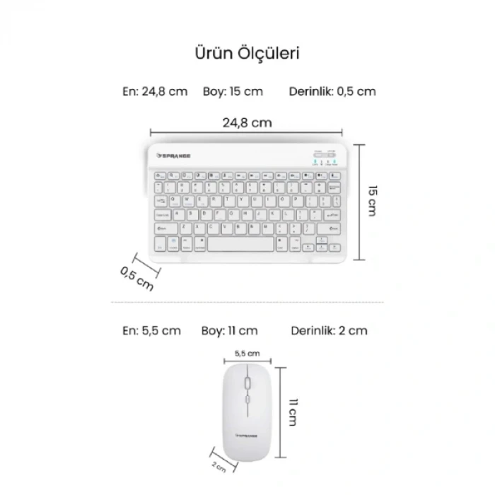 Beyaz Kablosuz Klavye Ve Mouse Seti