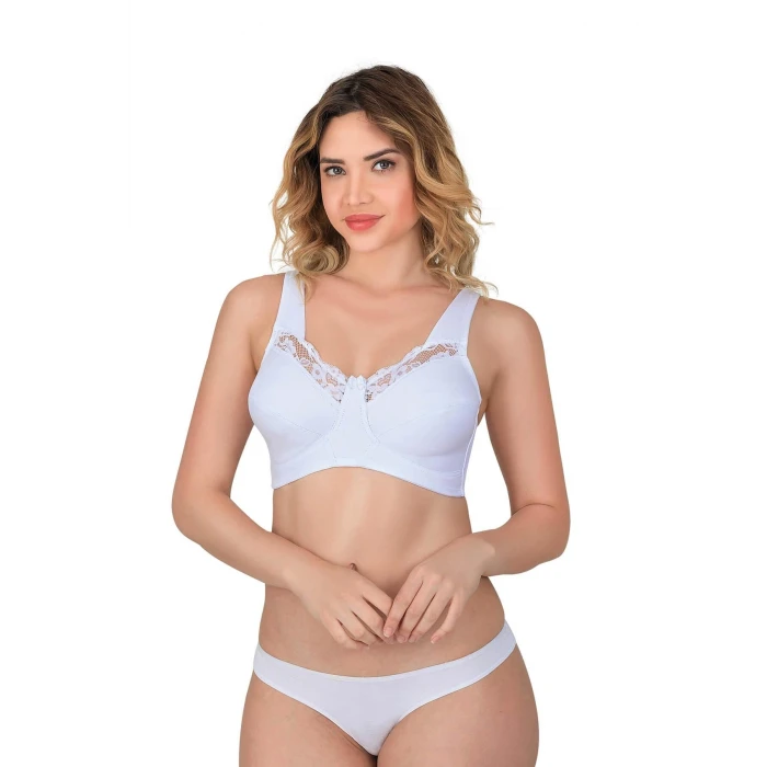 BEYAZ   181 B Dantelli Toparlayıcı Cotton Sütyen