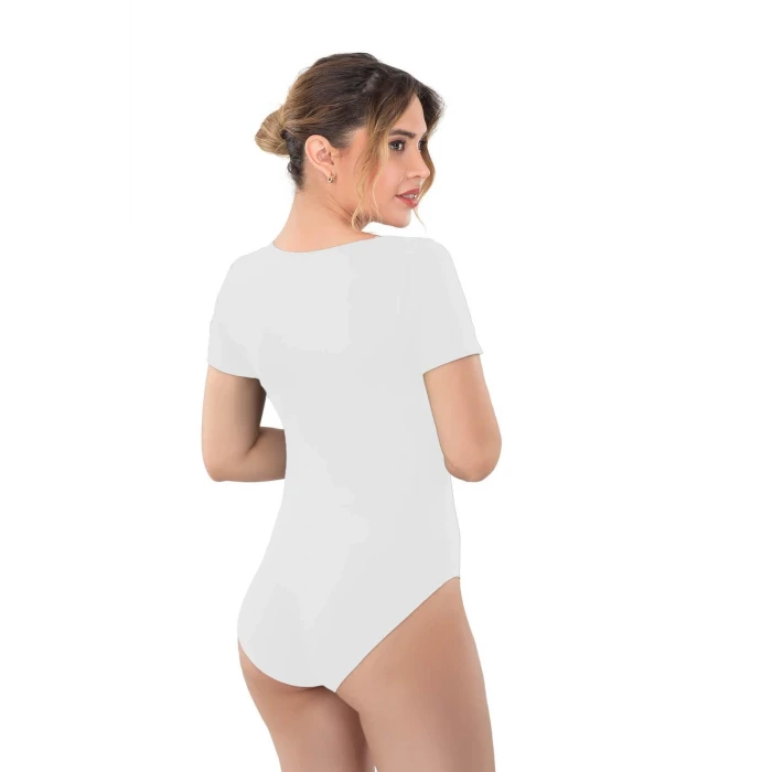 BEYAZ   1926 Soft Yarım Kollu Body