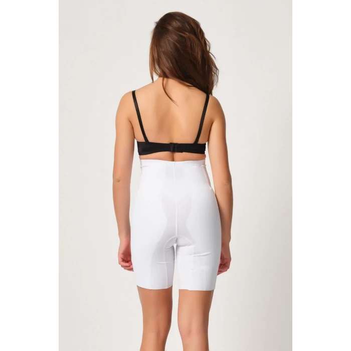 BEYAZ   2814 Double Yüksek Bel Boxer Lazer Korse