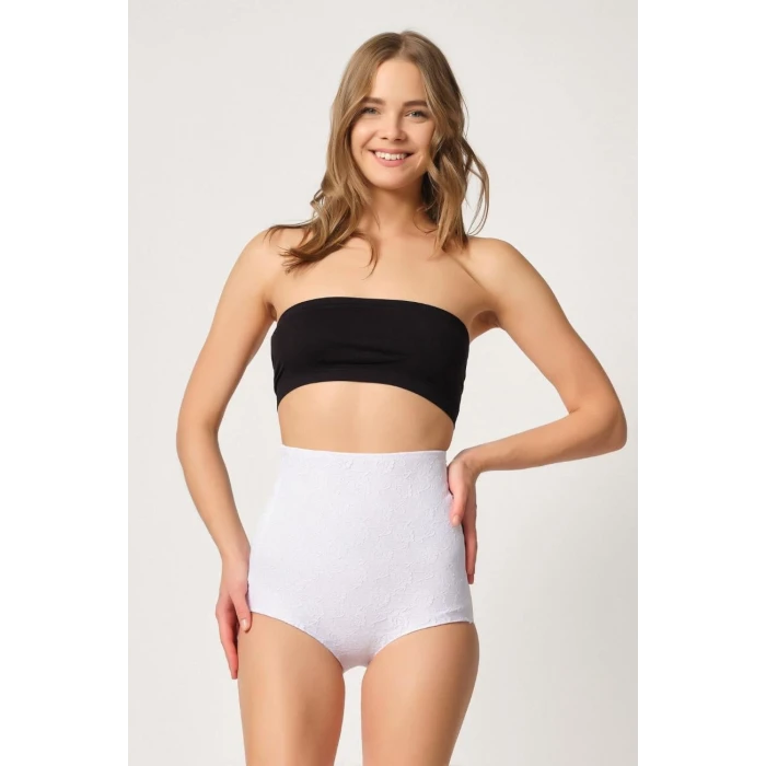 BEYAZ   2842 Lazer Dantelli Slip Korse