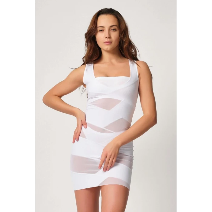 BEYAZ   2934 Toparlayıcı Elbise Lazer Korse