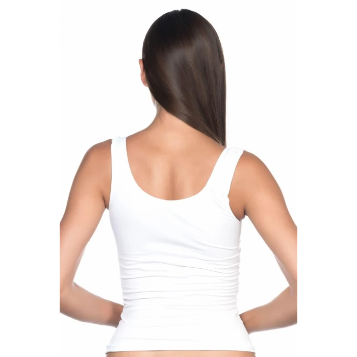 BEYAZ   5002 Soft Kalın Askılı Uzun Atlet