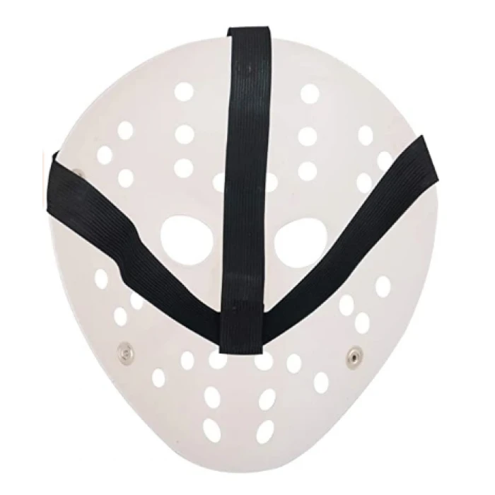 Beyaz Renk Kırmızı Çizgili Tam Yüz Hokey Jason Maskesi Hannibal Maskesi (K95)