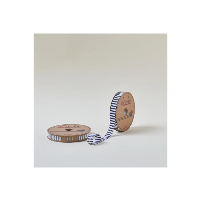 Biye Kalın Çizgili Katlı F10 indigo 2 cm 25 Metre %65 Koton %35 Polyester