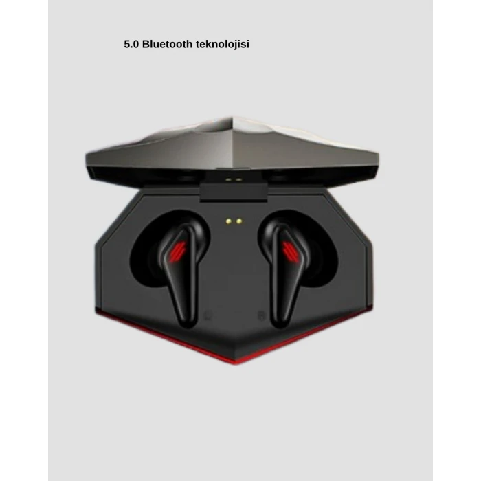 Bluetooth 5.0 Kablosuz Kulaklık LED Işıklı Silikonlu Tasarımlı