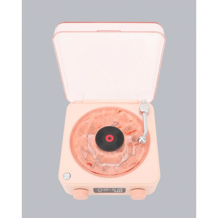 Bluetooth Hoparlörlü Gece Lambası Dijital Saatli Şeffaf Su Dalgası Işıklı Dekoratif