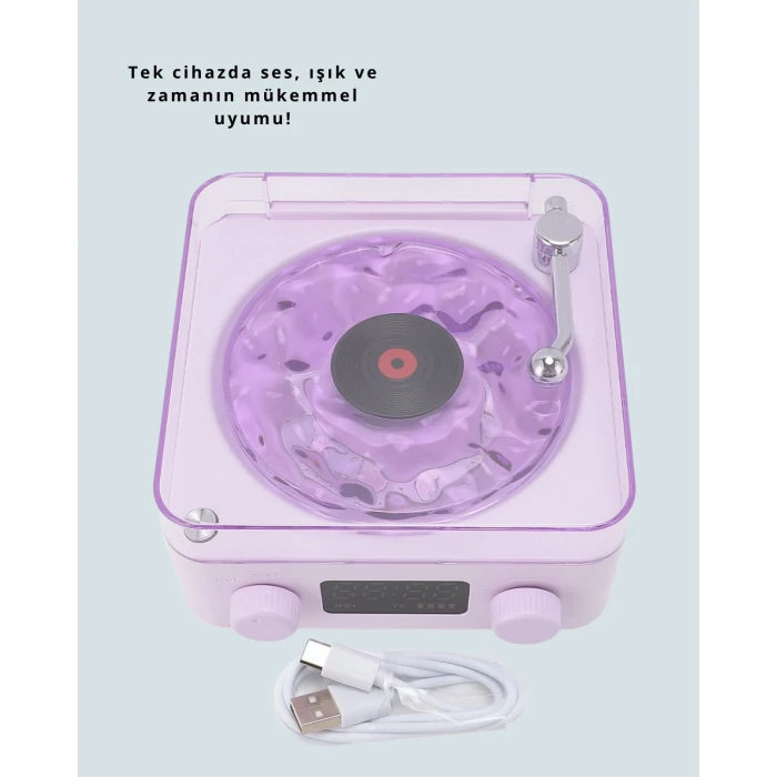 Bluetooth Retro Pikap Hoparlör – Projektörlü Gece Lambası