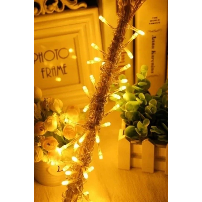 İEG® 10 Metre 100 Ledli 8 Fonksiyonlu Dekoratif Lambader Sarı Lamba