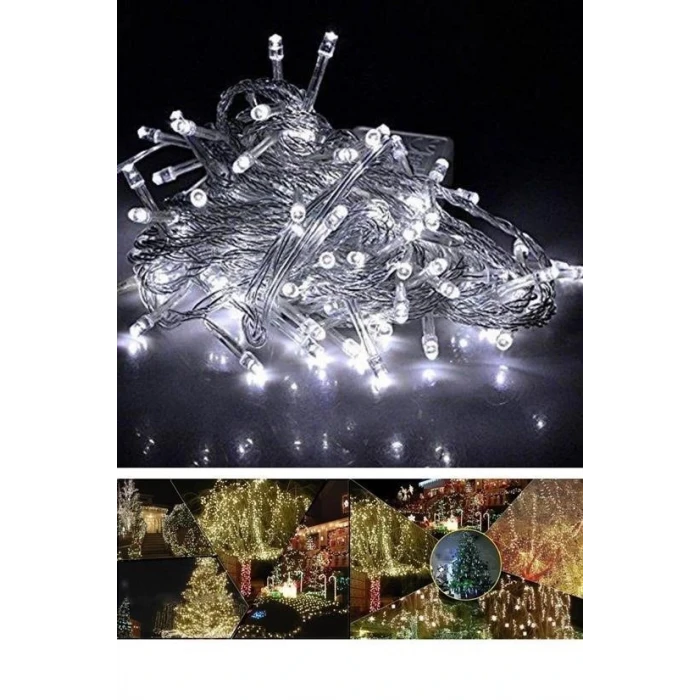 İEG® 100 Ledli 8 Fonksiyonlu 10 Metre Led Aydınlatma Dekor Lambası (beyaz)