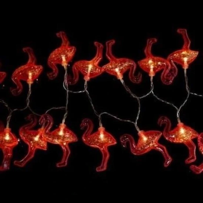İEG® 10lu Pilli Led Flamingo Dekoratif Işık Zinciri Aydınlatma 1,5 Mt