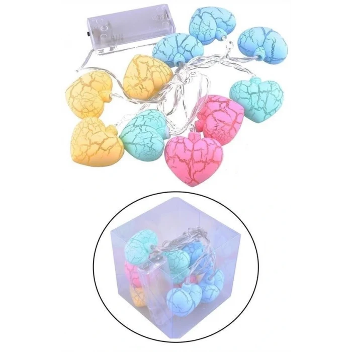 İEG® 10lu Renkli Kalp Şeklinde Dekoratif Dolama Led Aydınlatması