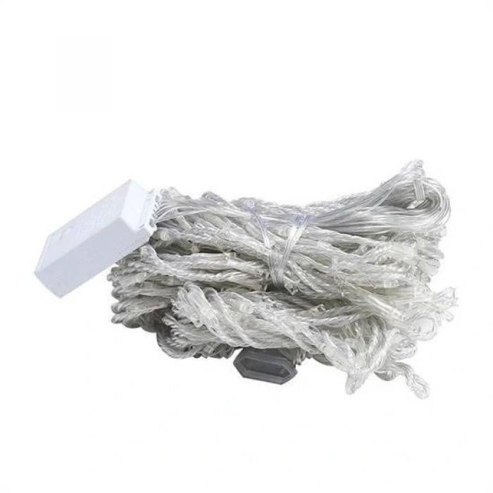 İEG® 8 Fonksiyonlu 200 Led 10 Saçak Şerit Led 2x2 Perde İp Led  (Gün Işığı)