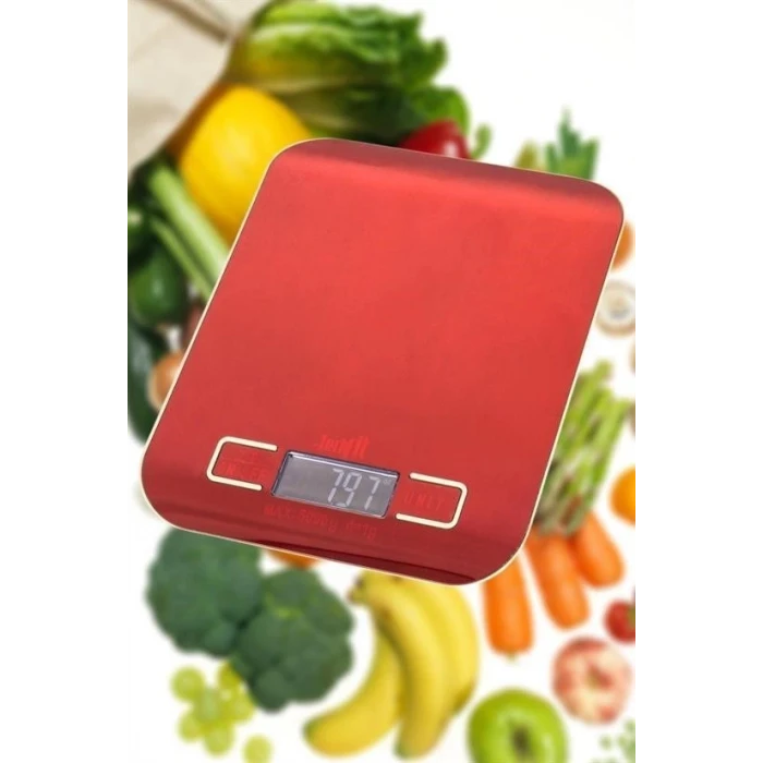 İEG® TF 1002 Hassas Ölçümlü  Maksimum 5 Kg Kapasiteli Led Ekran Platin Dijital Mutfak Tartısı