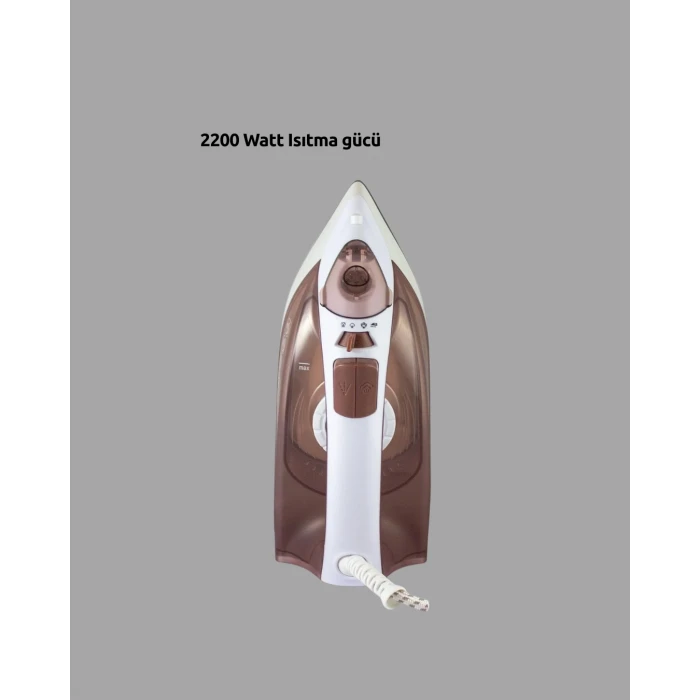 Buharlı Ütü 2200W Kireç Önleyici Self Clean Damlatmaz Kahverengi