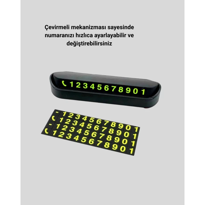 Çevirmeli Araç İçi Park Numaratörü – Alüminyum Gri, Kolay Montaj Ve Net Görünüm