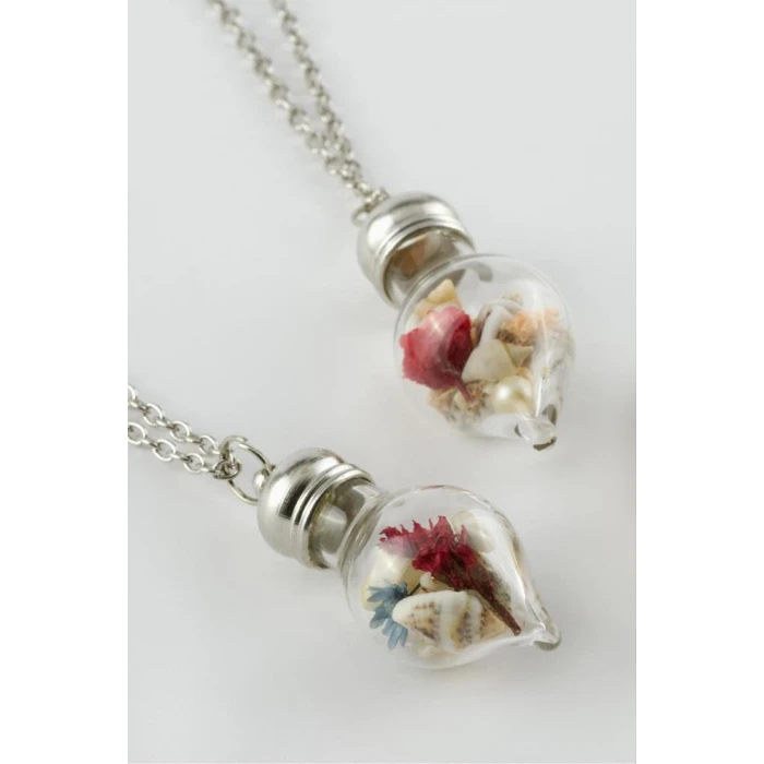 Çiçek Fanus Canlı Kolye