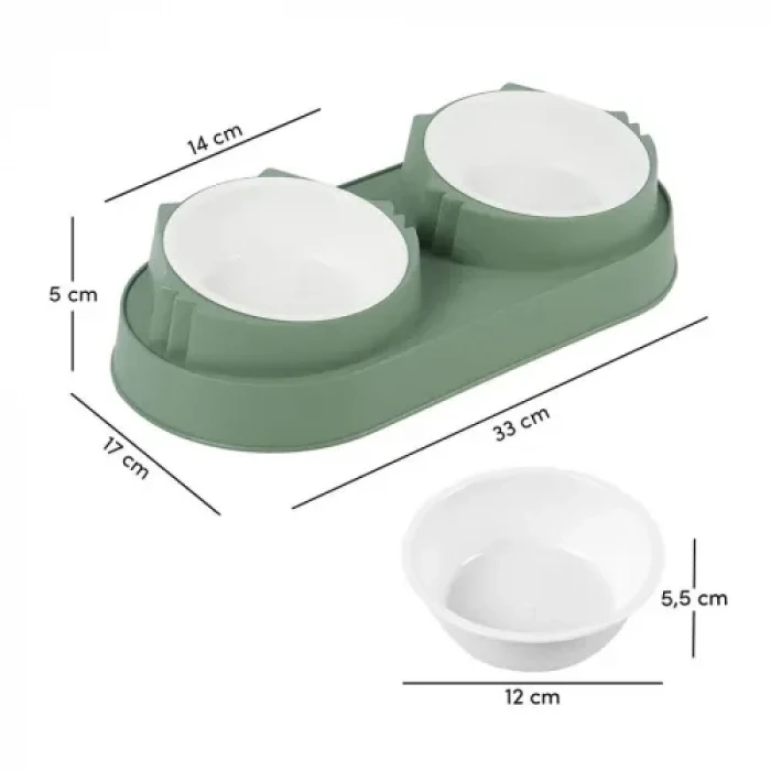 Çift Bölmeli Mama ve Su Kabı