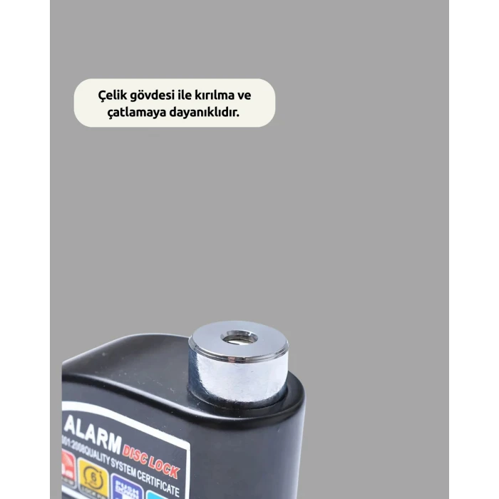 Çift Modlu 110dB Alarmlı Disk Kilidi Suya Dayanıklı