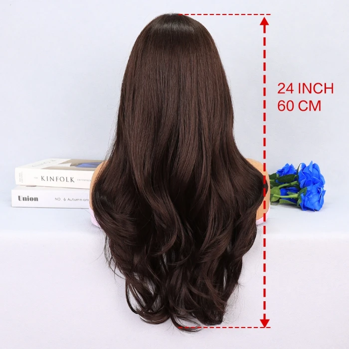 Çikolata Kahve Uçlar Hafif Dalgalı Tül Peruk