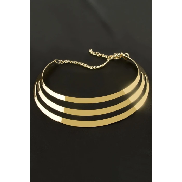 Çizgili Metal Tasma Kolye