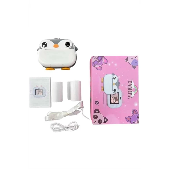 Çocuklara Özel Şirin Tasarımlı Mini Fotoğraf Yazıcısı 3 Adet Rulo Hediyeli