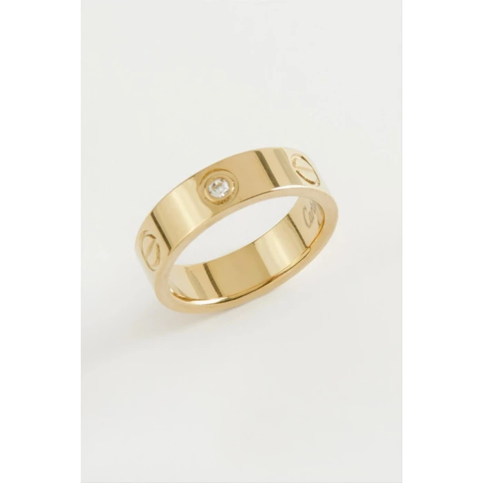 Crt Taşlı Lüks Çelik Yüzük 5 mm