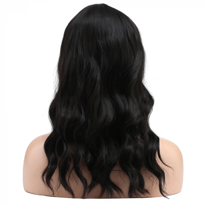 Dalgalı Kısa Perçemli Fiber Sentetik Peruk - Koyu Kestane