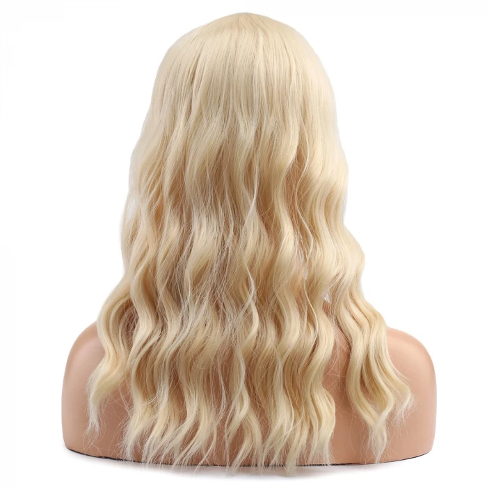 Dalgalı Kısa Perçemli Fiber Sentetik Peruk - Platin