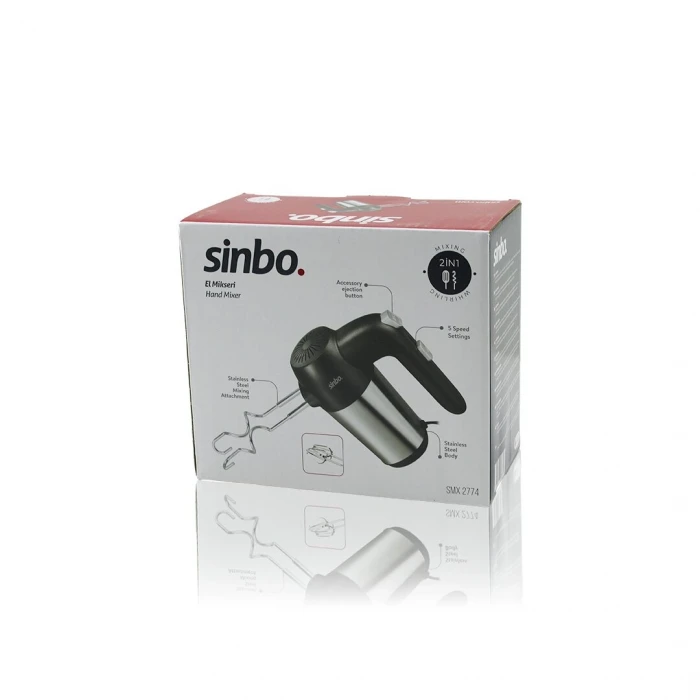 EL MİKSERİ 2İN1= KARIŞITMA - ÇIRPMA APARATI 5 KADEME HIZ AYARI PASLANMAZ ÇELİK GÖVDE 200W SMX-2774 (4887)