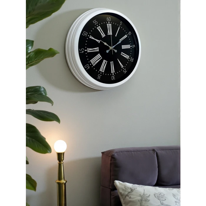Elegance White 40 Cm Metal Duvar Saati