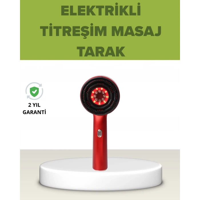 Elektrikli Titreşim Masaj Tarak Kırmızı Işık Terapi