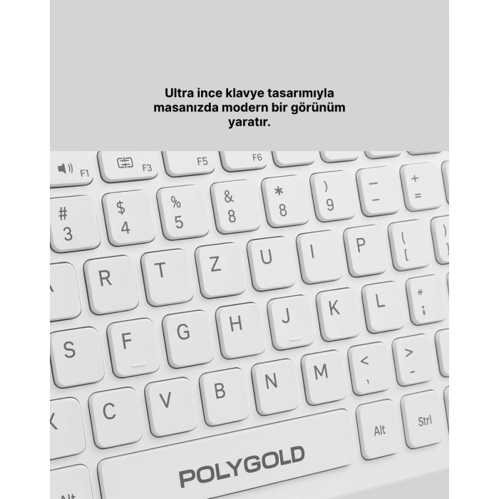 Ergonomik Kablosuz Klavye Mouse Takımı - Tam Boy, Sessiz ve Güvenilir