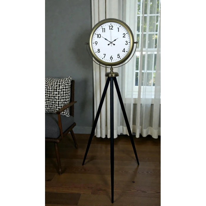 Eskitme Tripod Ayaklı Dekoratif Saat