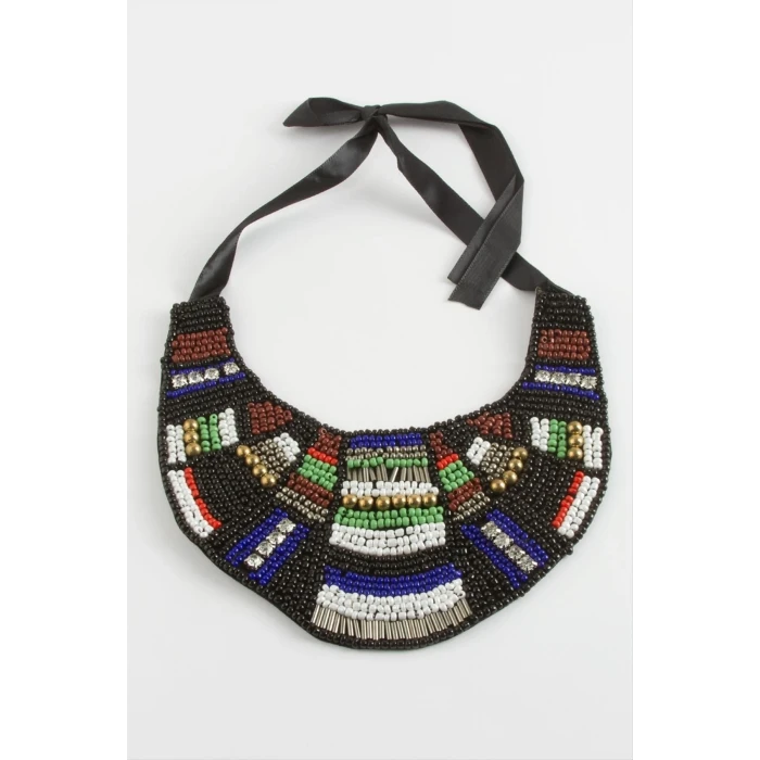 Etnik Kum Boncuk Yaka Kolye