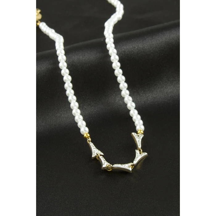 Eyfel Kuesi İnci Lüks Çelik Kolye