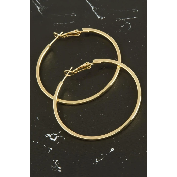 Ezme Lüks Çelik Halka Küpe 4 cm