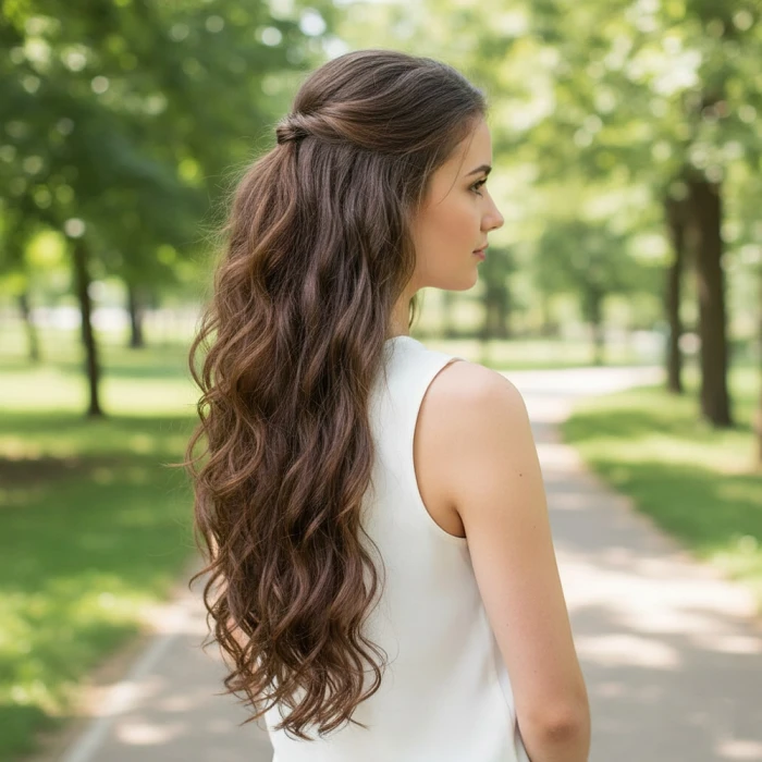 Fiber Sentetik Dalgalı 8 Parça Çıt Çıt - Kahve Karamel