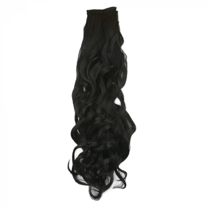 Fiber Sentetik Dalgalı 8 Parça Çıt Çıt - Siyah