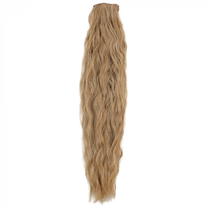 Fiber Sentetik Kabarık Dalgalı 8 Parça Çıt Çıt - Karamel Platin Röfleli