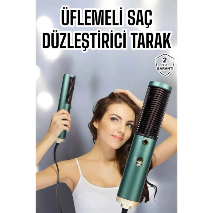 Fön Tarak Saç Düzleştirici Üflemeli Fön Makinesi Sıkı Dişli Taşınabilir