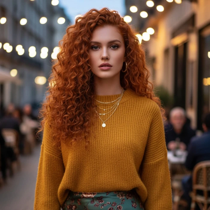 Gerçek Front Lace Tül Peruk - Afro Dalgalı - Bakır 70-75cm