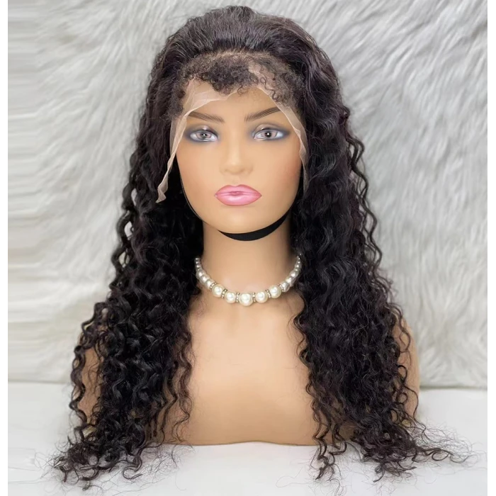 Gerçek Front Lace Tül Peruk - Kabarık Afro - Doğal 65-70cm