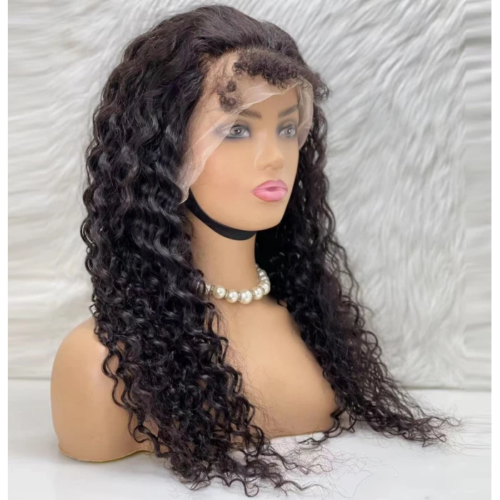 Gerçek Front Lace Tül Peruk - Kabarık Afro - Doğal 65-70cm